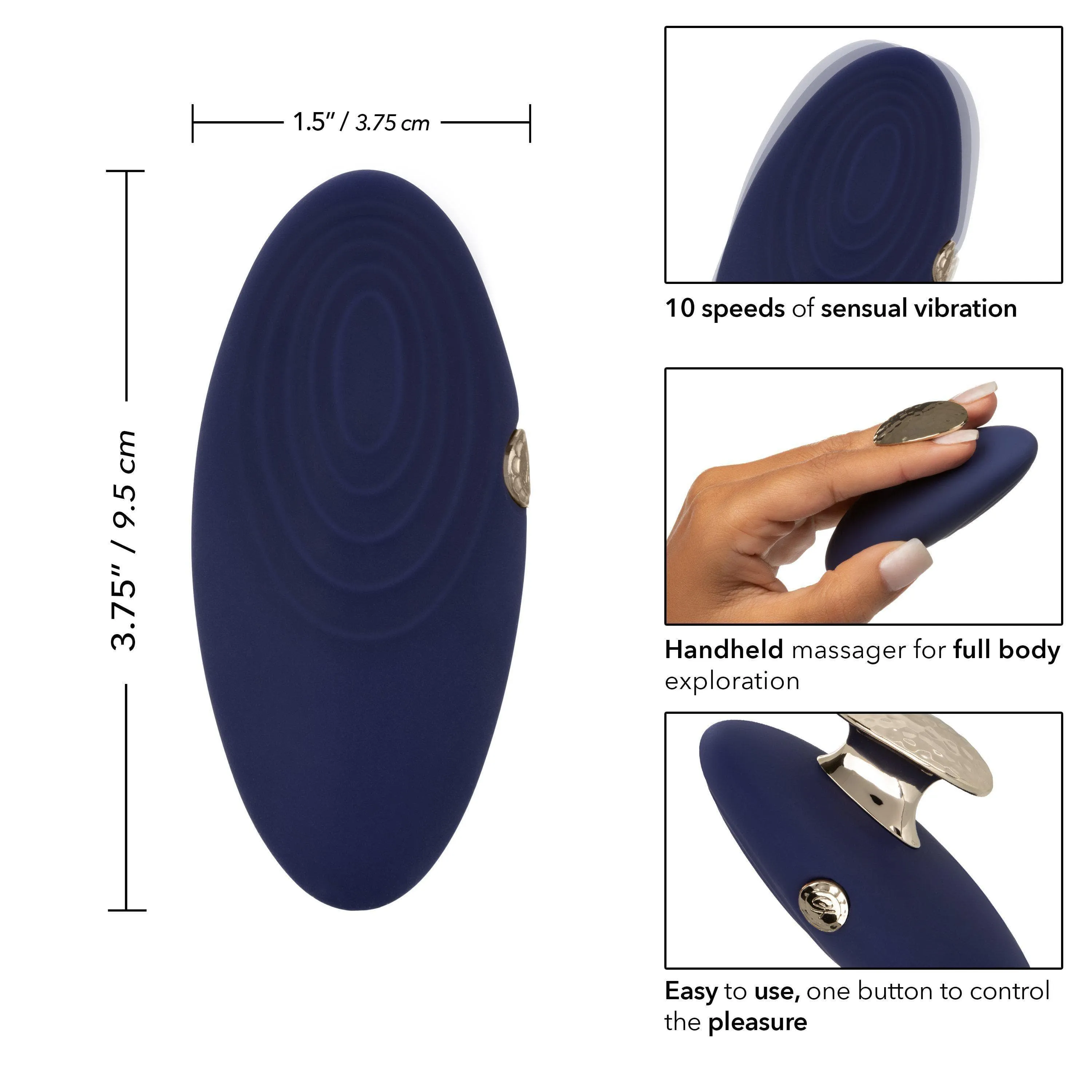 Chic Violet Silicone Rechargeable Hand Held Palm Massager