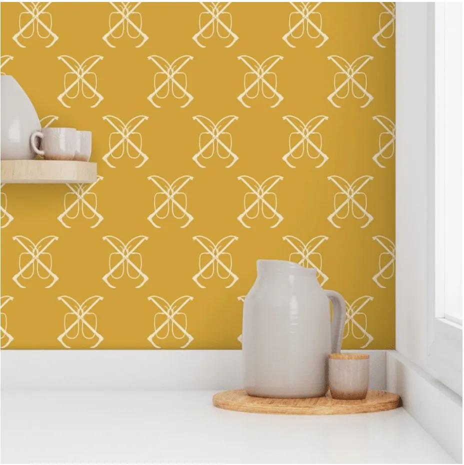 HUNT WHIPS WALLPAPER IN SUNFLOWER