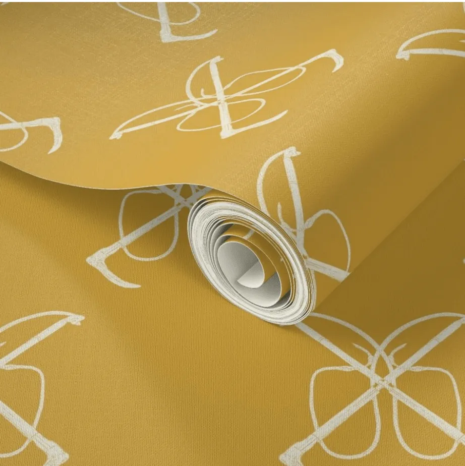 HUNT WHIPS WALLPAPER IN SUNFLOWER