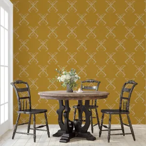 HUNT WHIPS WALLPAPER IN SUNFLOWER