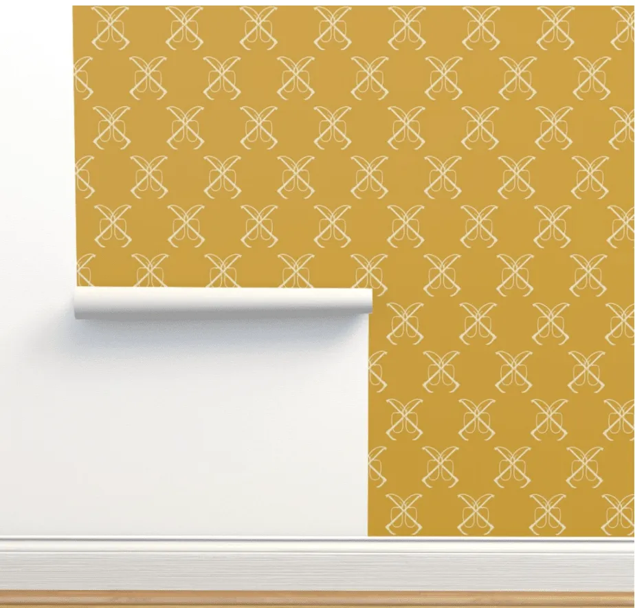 HUNT WHIPS WALLPAPER IN SUNFLOWER