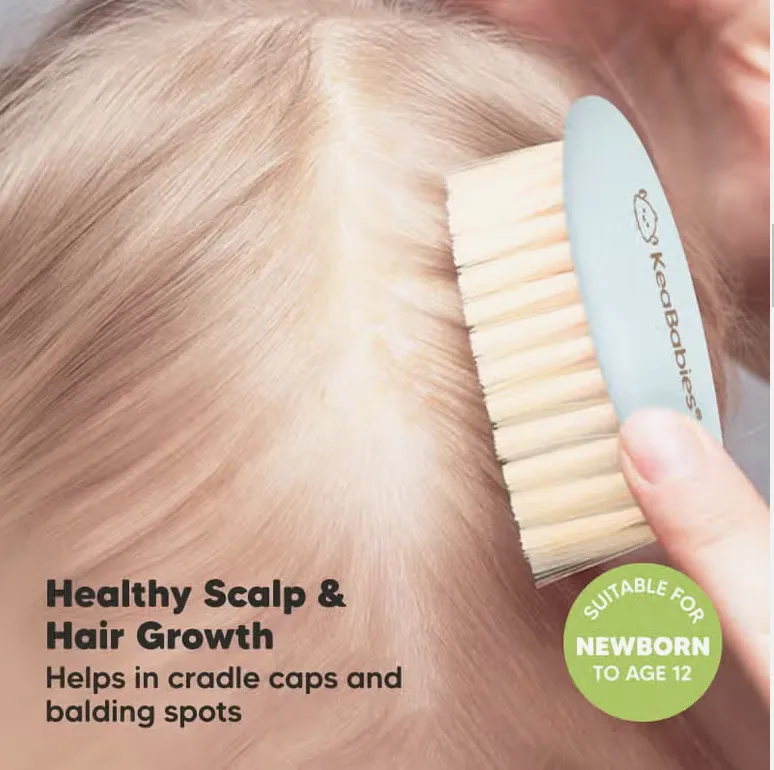KeaBabies Wooden Hair Brush and Comb Set (Frost)