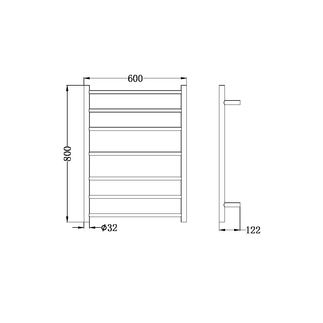 Nero Non-Heated Towel Ladder - Graphite