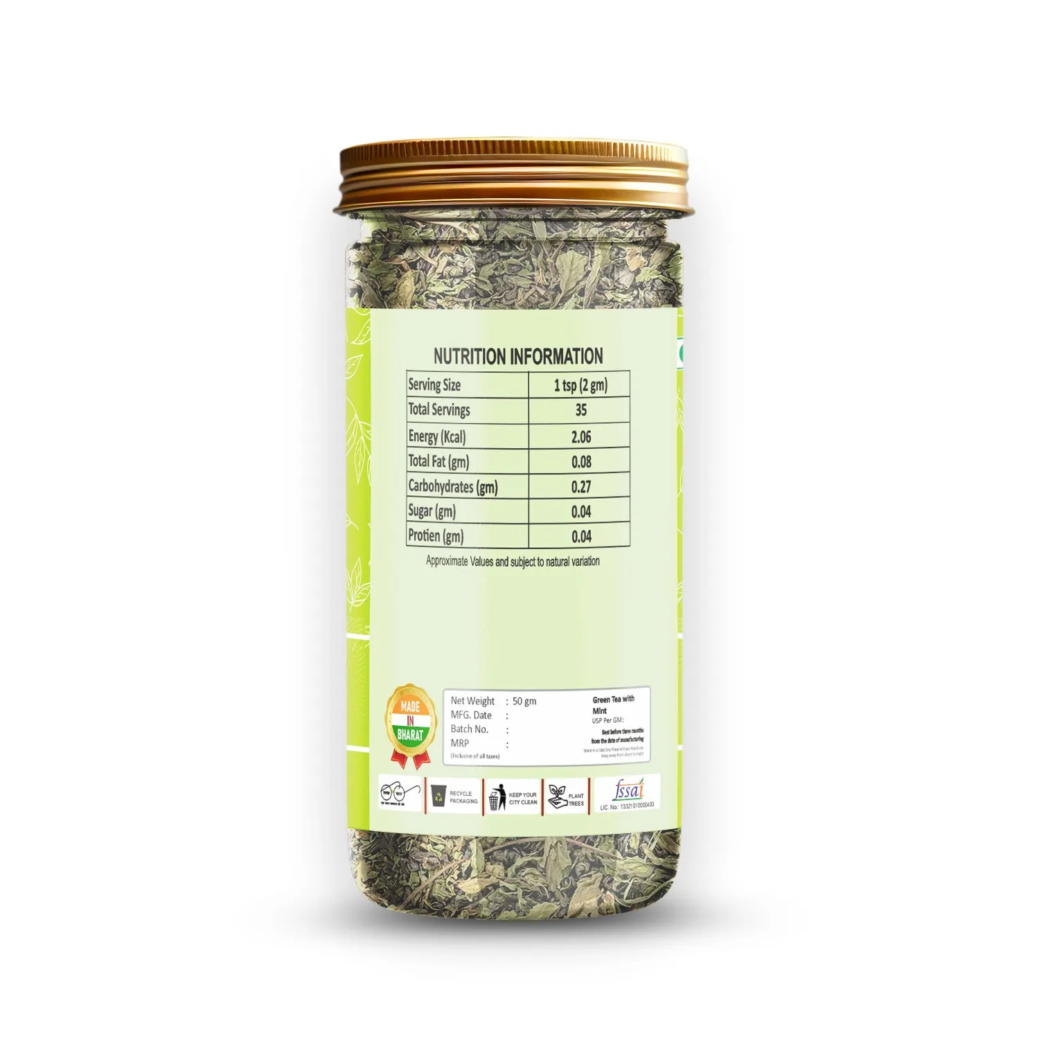 Snaxup Green Tea With Mint Tea