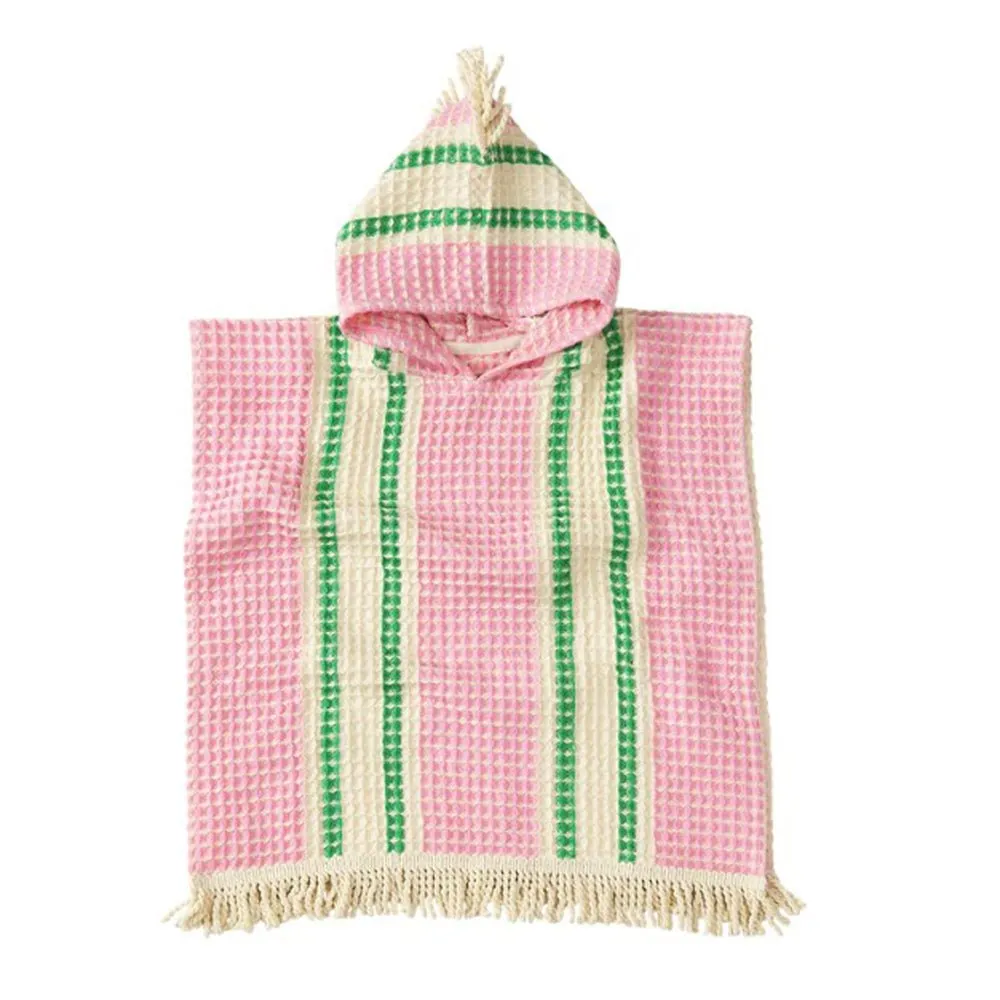 Tishy Waffle Hooded Towel - Dahlia