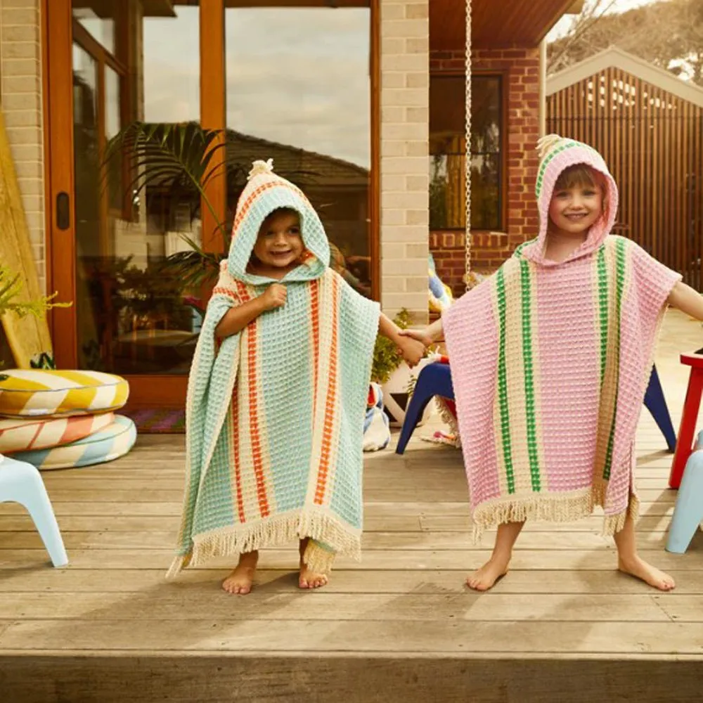 Tishy Waffle Hooded Towel - Dahlia